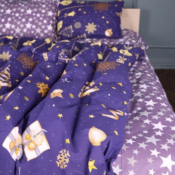 Фото - Комплект постельного белья MirSon Ranforce Elite 17-0877 Midnight Christmas 220х240 (2200012194805)
